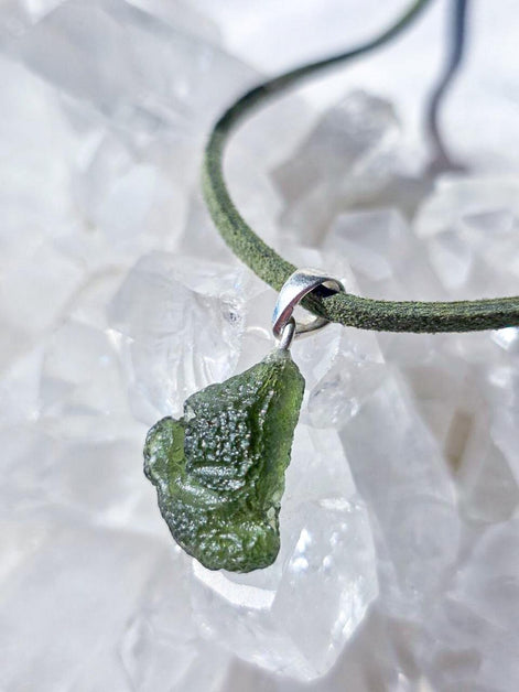 Moldavite Silver Pendant, Chlum, 2.35g