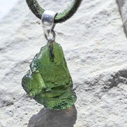Moldavite Silver Pendant, Chlum, 2.35g