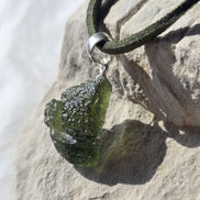 Moldavite Silver Pendant, Chlum, 2.35g