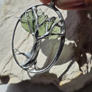 Moldavite Tree Pendant, Chlum, 1.86g