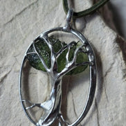 Moldavite Tree Pendant, Chlum, 1.86g