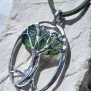 Moldavite Tree Pendant, Chlum, 1.86g