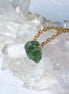 Raw Moldavite Necklace, Chlum, 0.8g, Gold Plated Chain