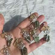 Moldavite, Libyan Desert Glass & Herkimer Pendant, 1.50g, Chlum