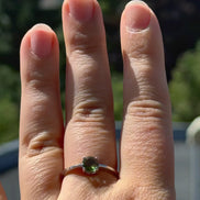 Faceted Moldavite Ring, Chlum, 0.25g