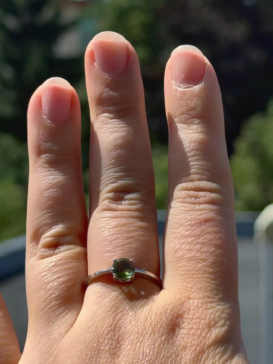 Faceted Moldavite Ring, Chlum, 0.25g