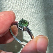Faceted Moldavite Ring, Chlum, 0.25g