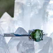Faceted Moldavite Ring, Chlum, 0.25g