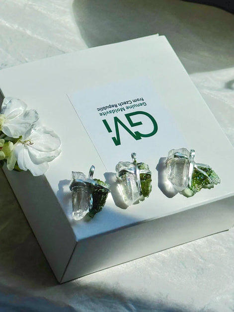 Moldavite & Rock Crystal Pendant, Chlum, 1.18g