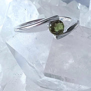 Faceted Moldavite Ring, Chlum, 0.2g