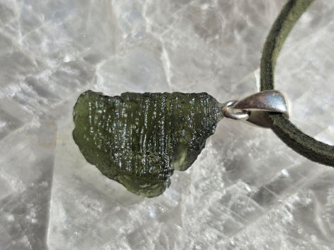 Moldavite Silver Pendant, Chlum, 2.35g