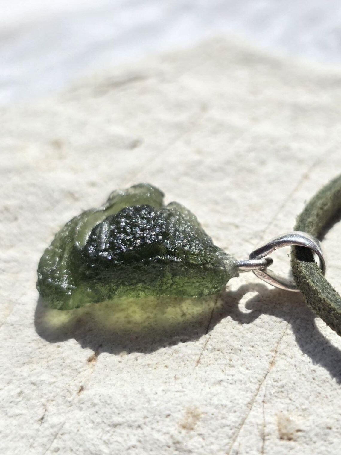 Moldavite Silver Pendant, Chlum, 2.35g