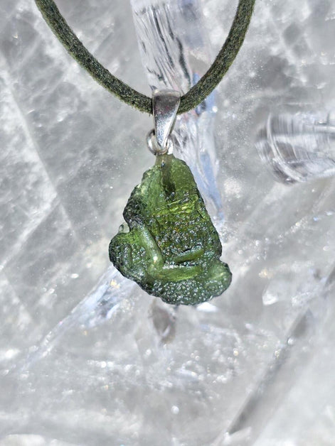 Moldavite Silver Pendant, Chlum, 2.35g