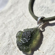 Moldavite Silver Pendant, Chlum, 2.35g