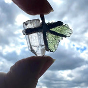 Moldavite & Rock Crystal Pendant, Chlum, 1.18g