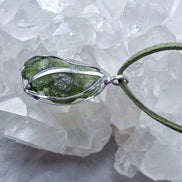 Olive-Green Moldavite Pendant, Vrábče, 2.90g