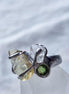 Moldavite, Libyan Desert Glass & Herkimer Diamond Ring, Chlum, 0.08g