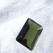 Faceted Emerald Cut Moldavite Stone, Chlum, 3.05g