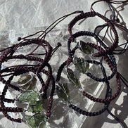 Moldavite Cord Bracelet, 1.2g