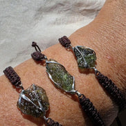 Moldavite Cord Bracelet, 1.2g