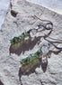 Raw Moldavite & Herkimer Diamond Earrings, Chlum, 0.80g