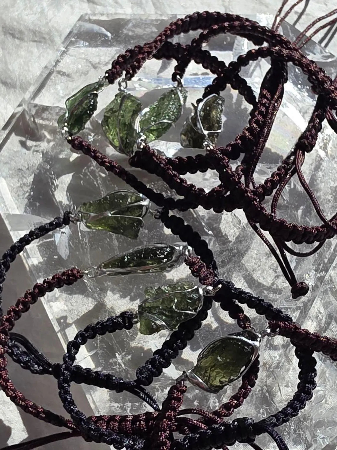 Moldavite Cord Bracelet, 1.2g