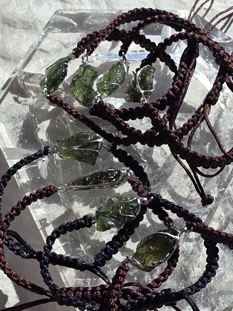 Moldavite Cord Bracelet, 1.2g