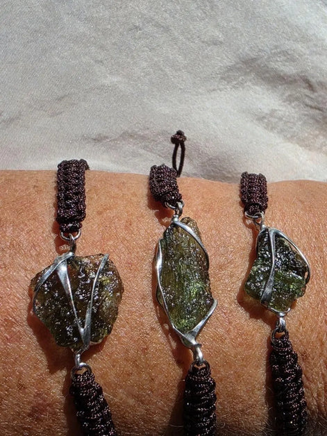 Moldavite Cord Bracelet, 1.2g