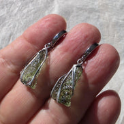 Raw Moldavite Earrings, Chlum, 1.77g