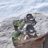 Raw Moldavite Earrings, Chlum, 1.77g