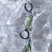 Raw Moldavite Earrings, Chlum, 1.77g