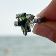 Sculptural Moldavite Ring, Chlum, 0.70g