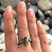 Sculptural Moldavite Ring, Chlum, 0.70g