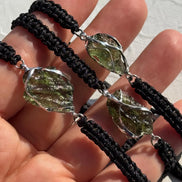 Authentic Moldavite Braided Cord Bracelet, Chlum, 1g
