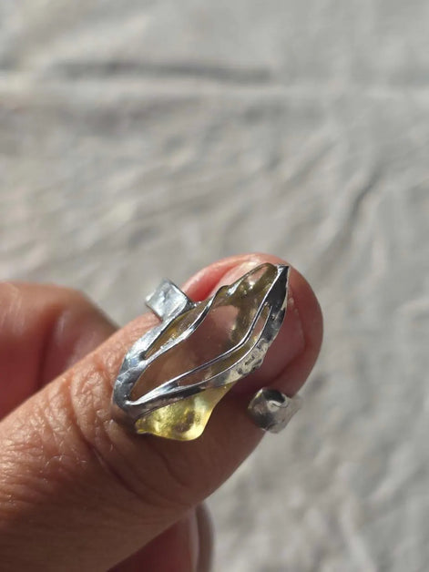 Libyan Desert Glass Ring, 1.7g