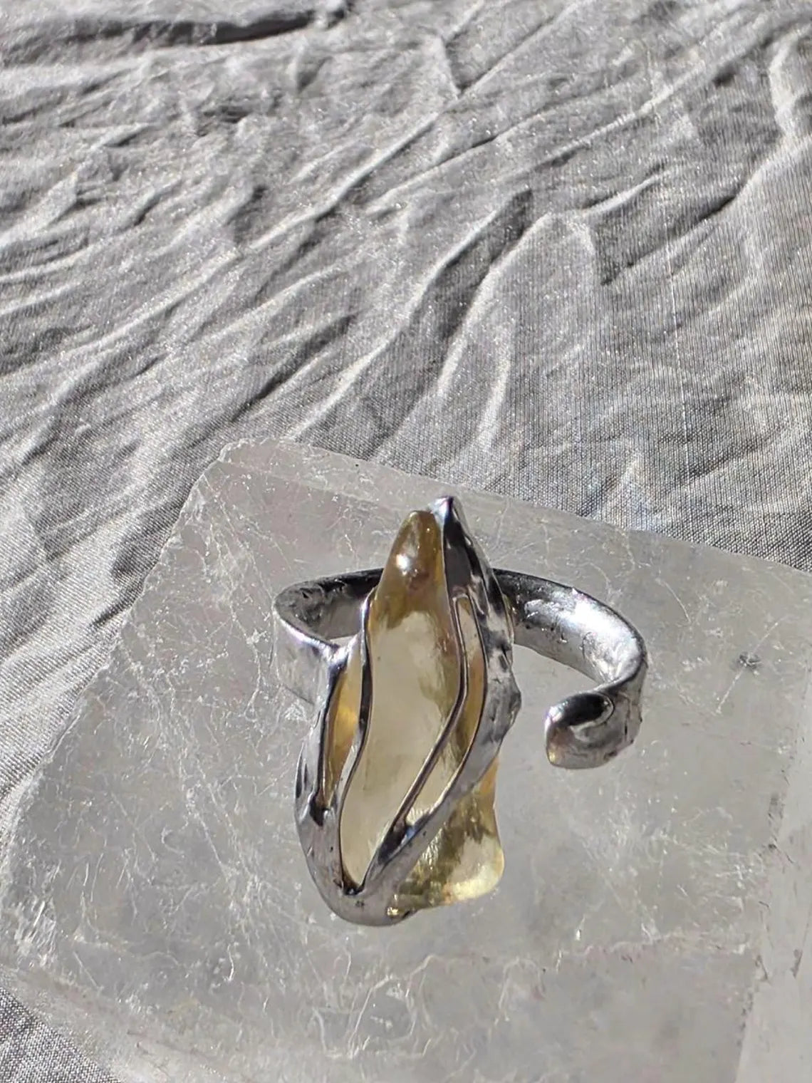 Libyan Desert Glass Ring, 1.7g