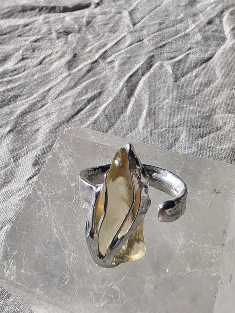 Libyan Desert Glass Ring, 1.7g