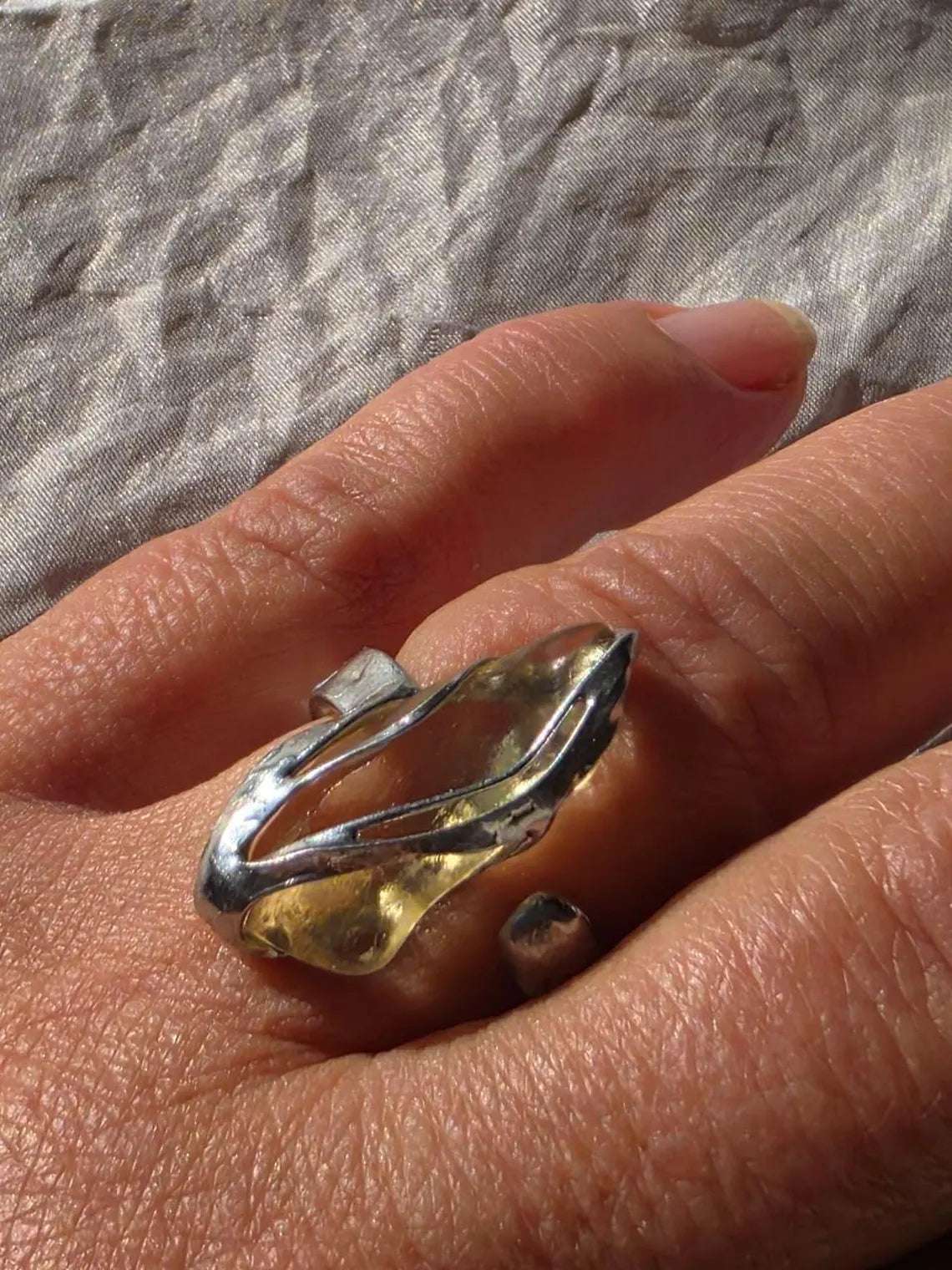 Libyan Desert Glass Ring, 1.7g