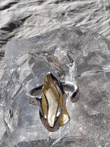 Libyan Desert Glass Ring, 1.7g
