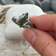 Sculptural Moldavite Ring, Chlum, 0.70g