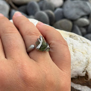 Sculptural Moldavite Ring, Chlum, 0.70g