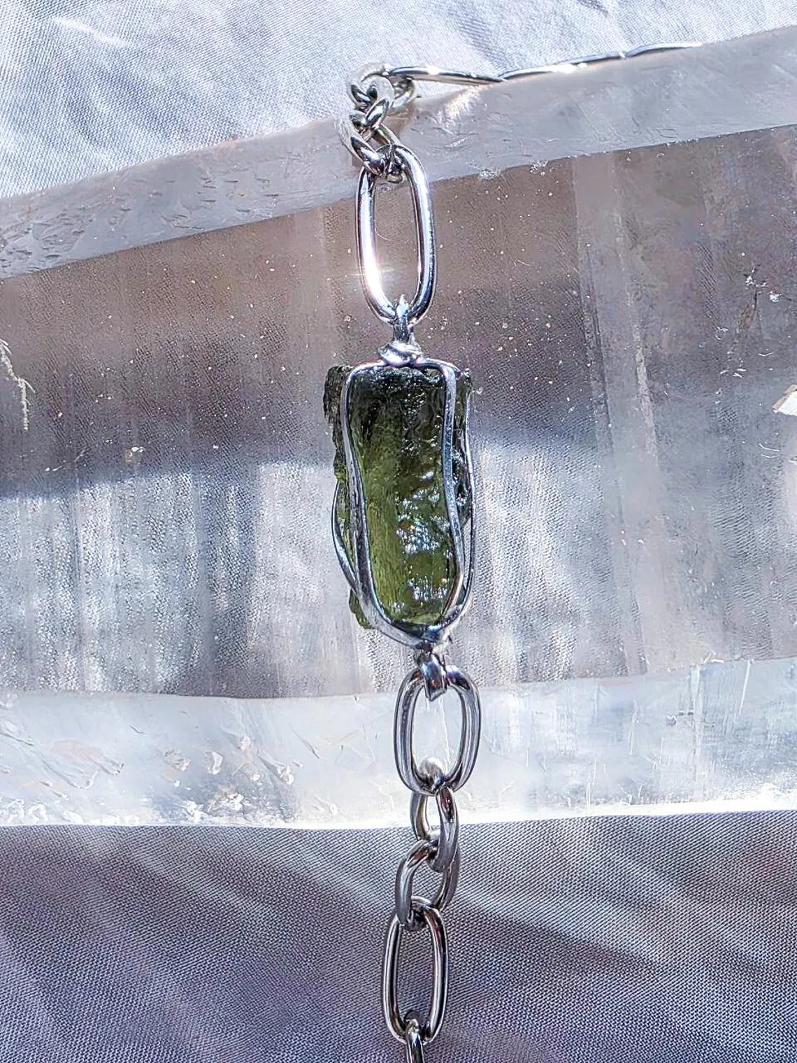 Natural Moldavite Bracelet, Chlum, 1g