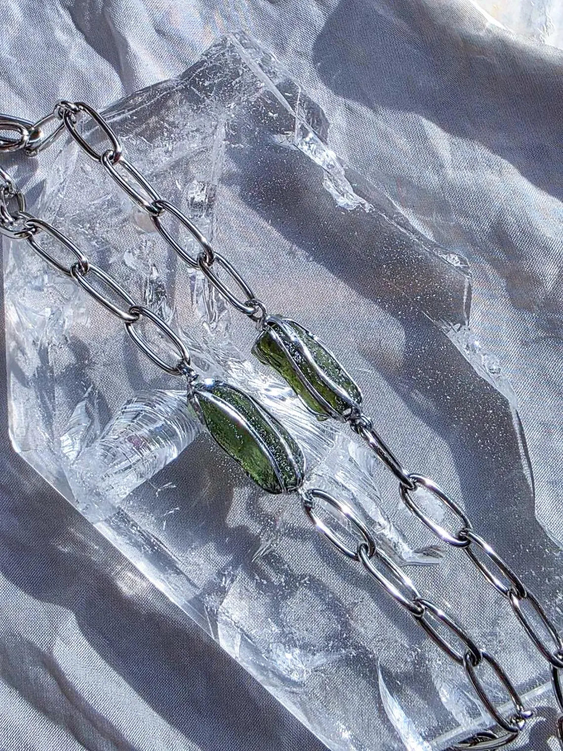 Natural Moldavite Bracelet, Chlum, 1g