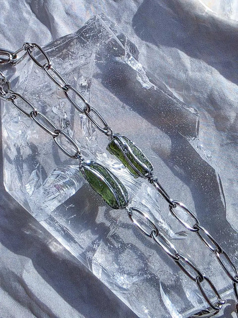 Natural Moldavite Bracelet, Chlum, 1g