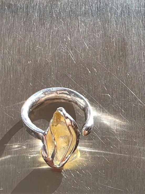 Libyan Desert Glass Ring, 1.7g