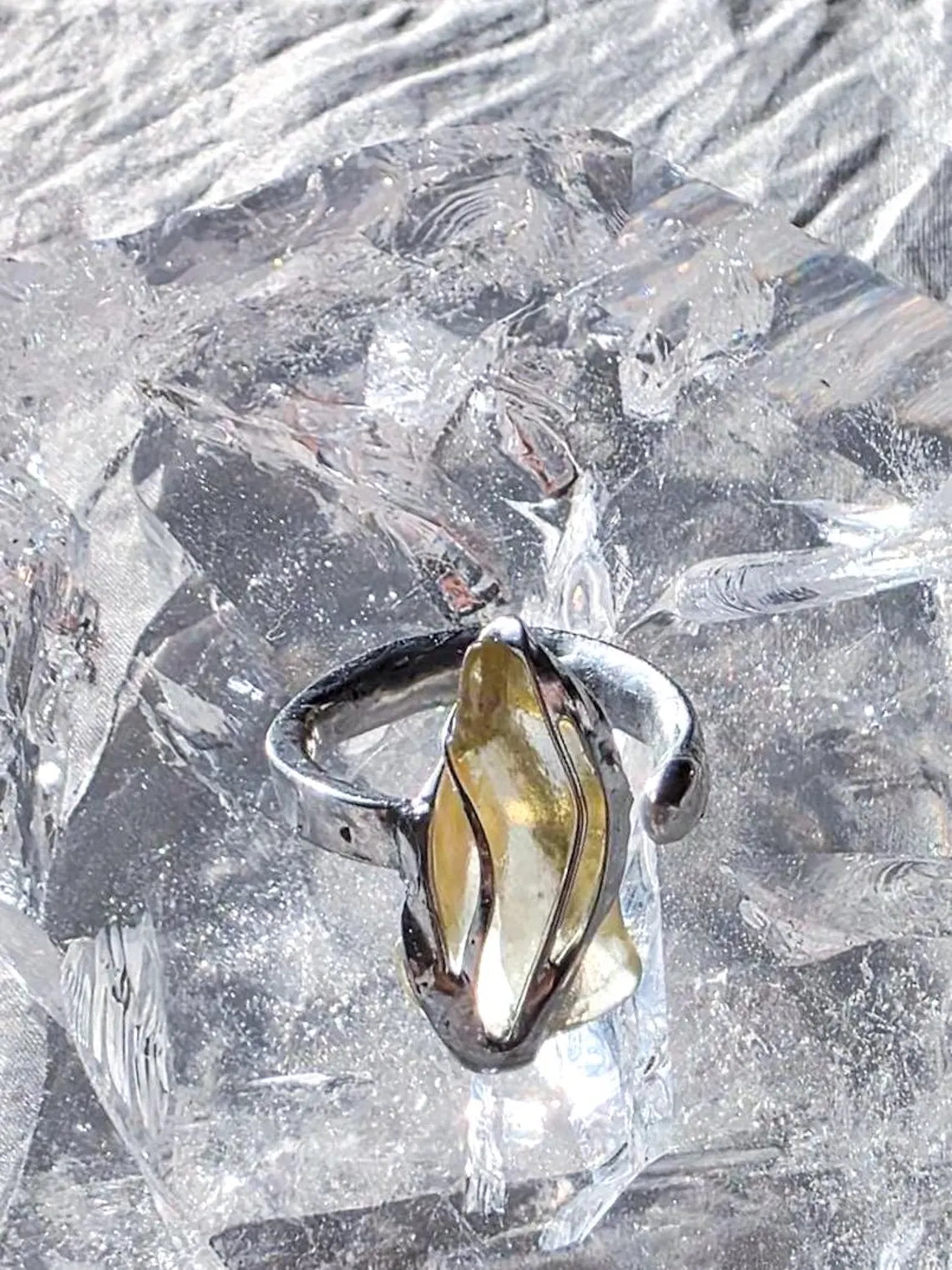 Libyan Desert Glass Ring, 1.7g