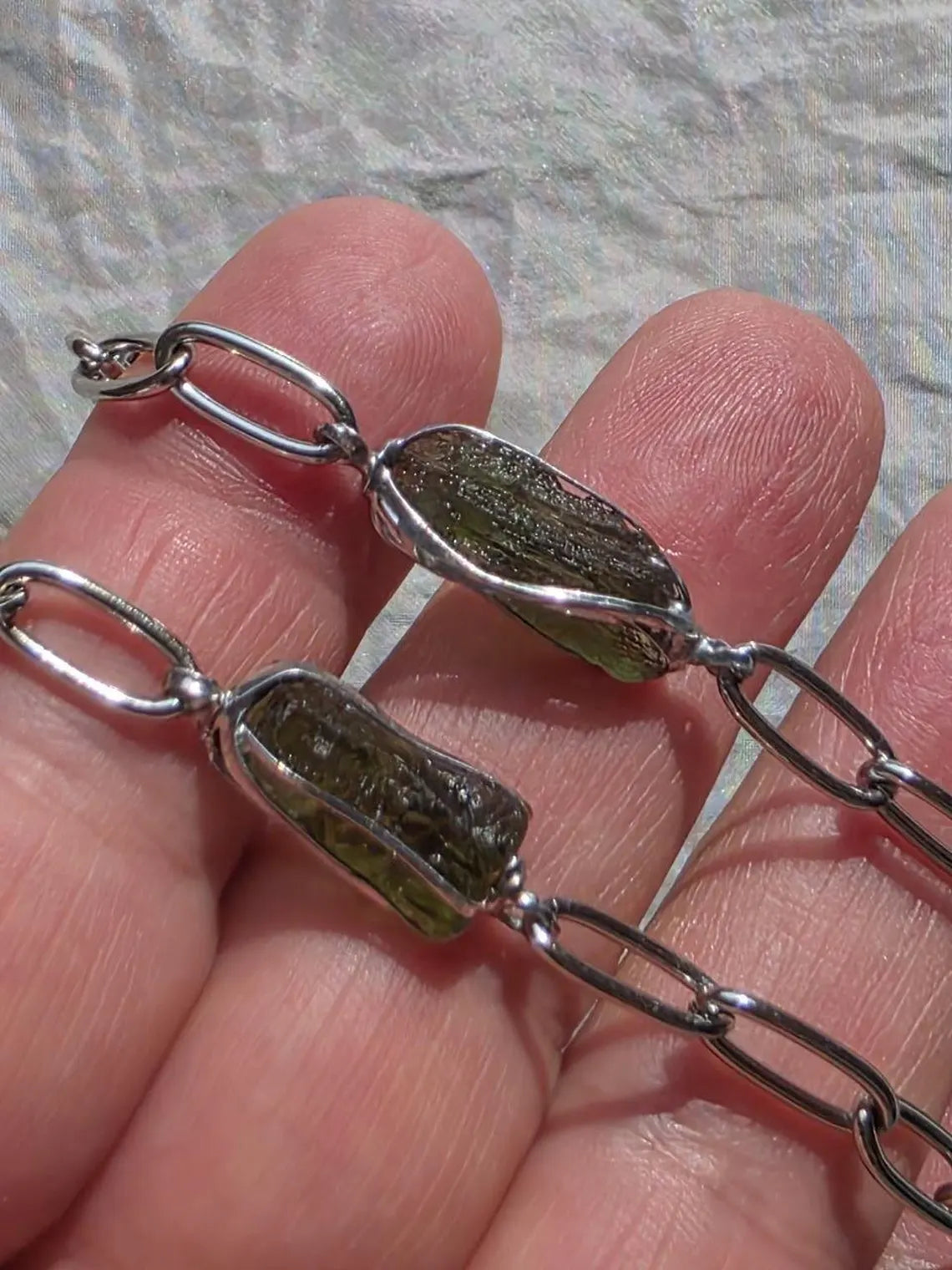 Natural Moldavite Bracelet, Chlum, 1g