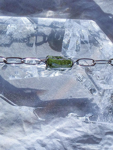 Natural Moldavite Bracelet, Chlum, 1g