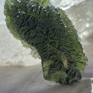 Large 20.74g pure green Moldavite from Nesměň les, Czech Republic with natural deep spiked sculpting