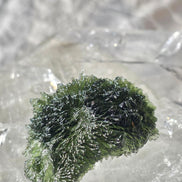 Large 25.16g natural green Moldavite from Malý Chlum, Czech Republic with deep sculpted surface